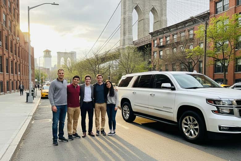 Disfrutando del tour en limusina por Nueva York
