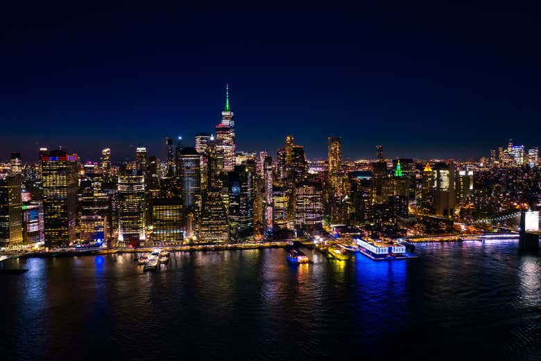 Panorámica de Manhattan por la noche