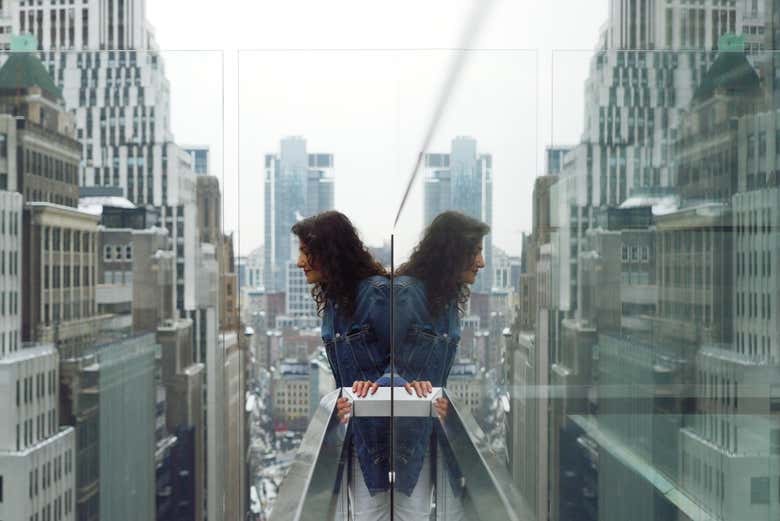 Disfrutando de las vistas que ofrece One Times Square 