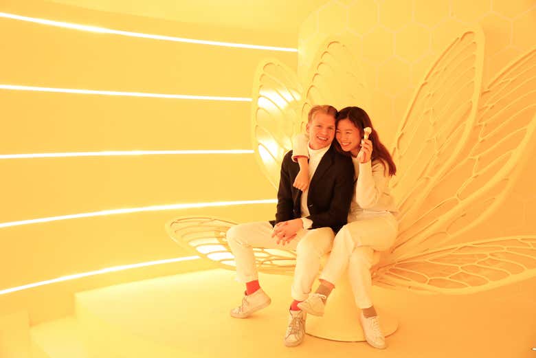 A couple at the Museum of Ice Cream