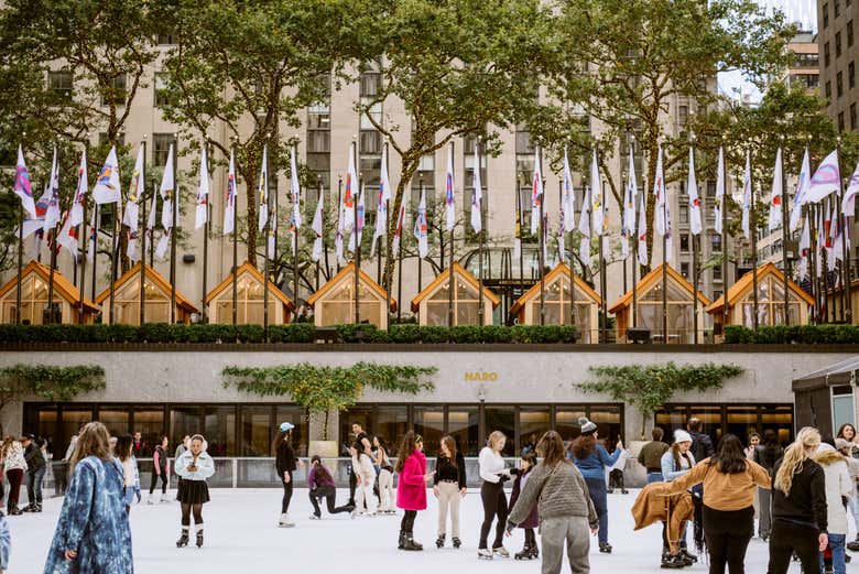 Uma das pistas de patinagem mais famosas de Nova York
