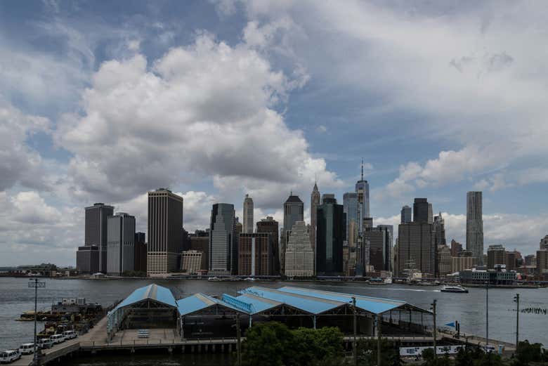 Arranha-céus de Nova York vistos do Hamilton Park