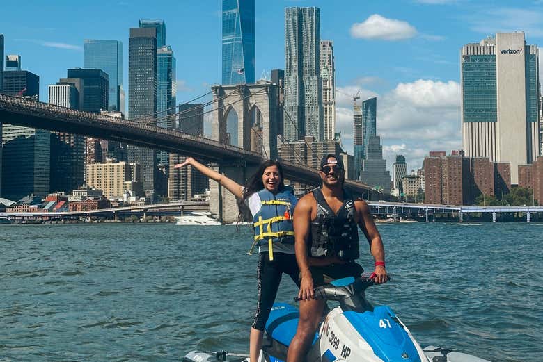 Strike a pose with Lower Manhattan behind you
