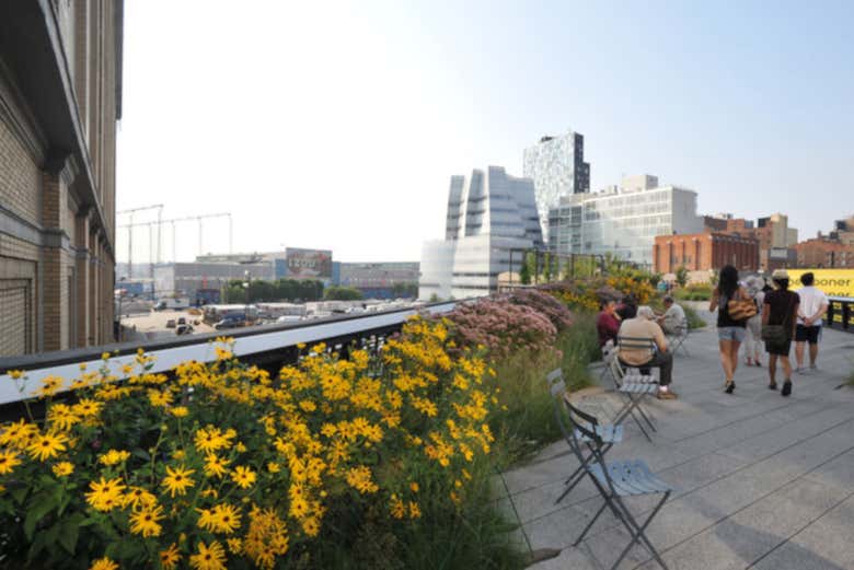 Terrasse de fleurs à New York
