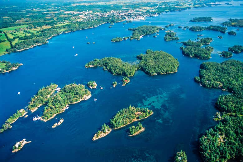 Aerial view of the Thousand Islands