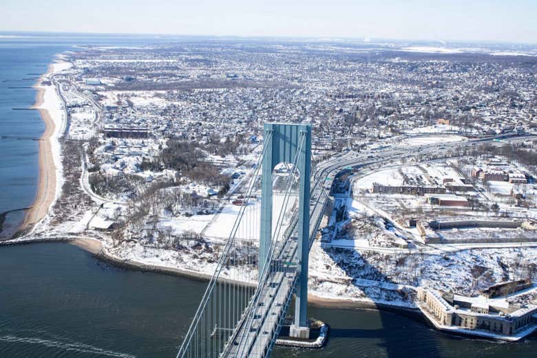 Vue pendant le vol en hélicoptère