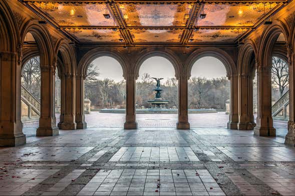 Early Morning in Central Park Bethesda Arches in Central 