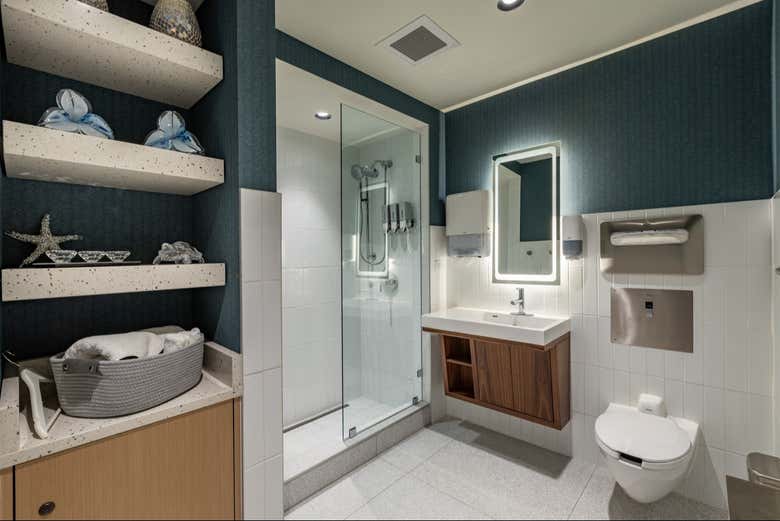Duchas privadas totalmente equipadas