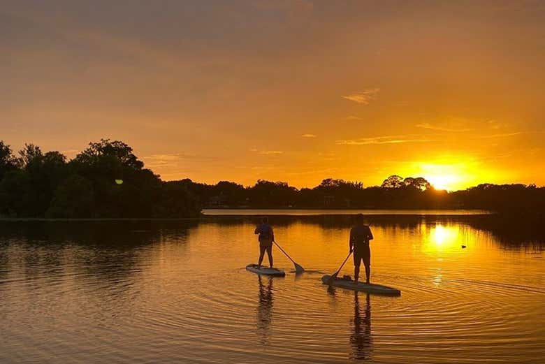 Paddle au coucher de soleil à Orlando