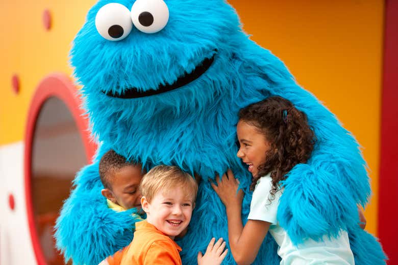A hug from the Cookie Monster!