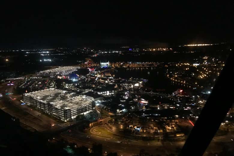 Orlando à noite vista do helicóptero