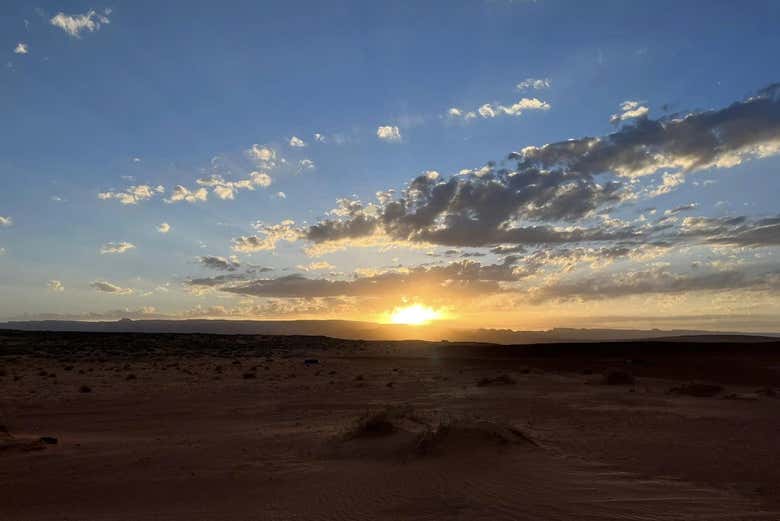 O pôr do sol em Horseshoe Bend