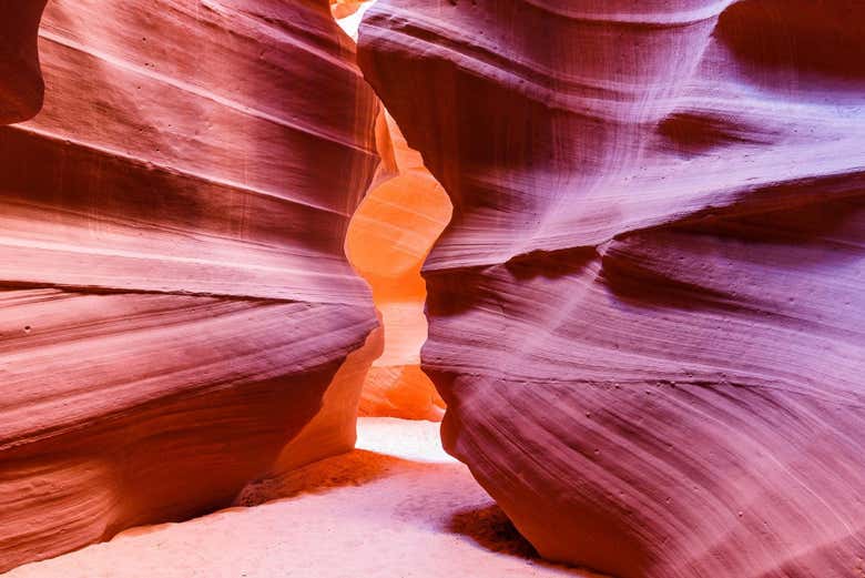 Marveling at the walls of Lower Antelope Canyon