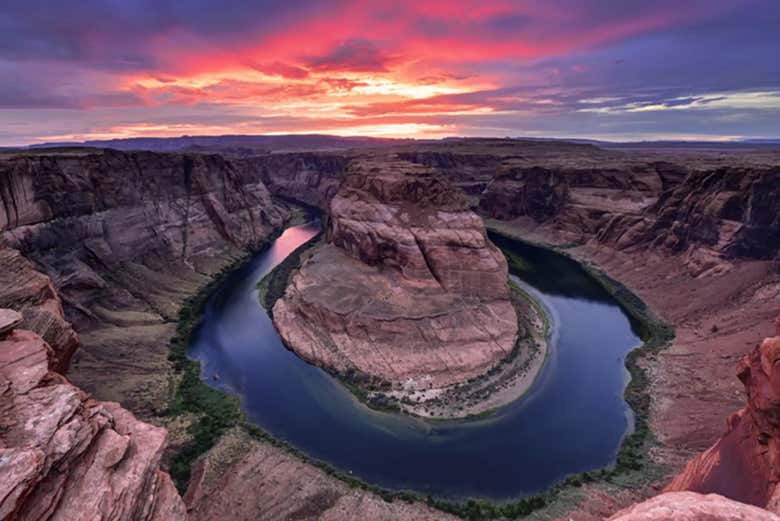 Curva de la Herradura al atardecer