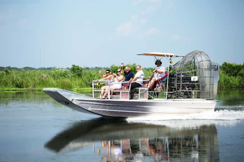 Enjoying the airboat tour