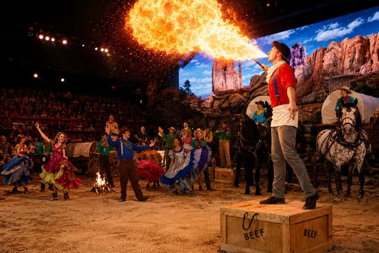 Número de fuego durante el espectáculo