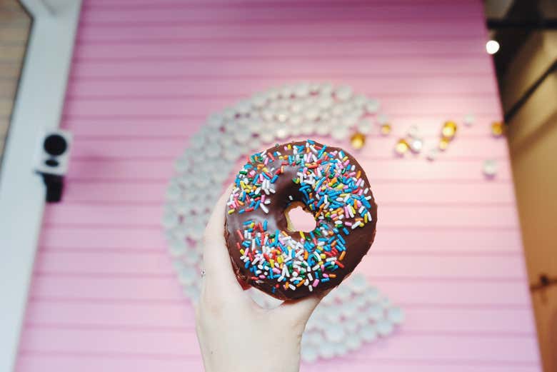 Primo piano di un donut
