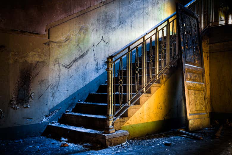 Escalier en ruines de Shunned House