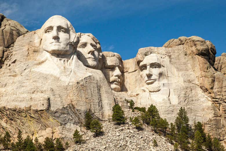 Cabezas en el Monte Rushmore