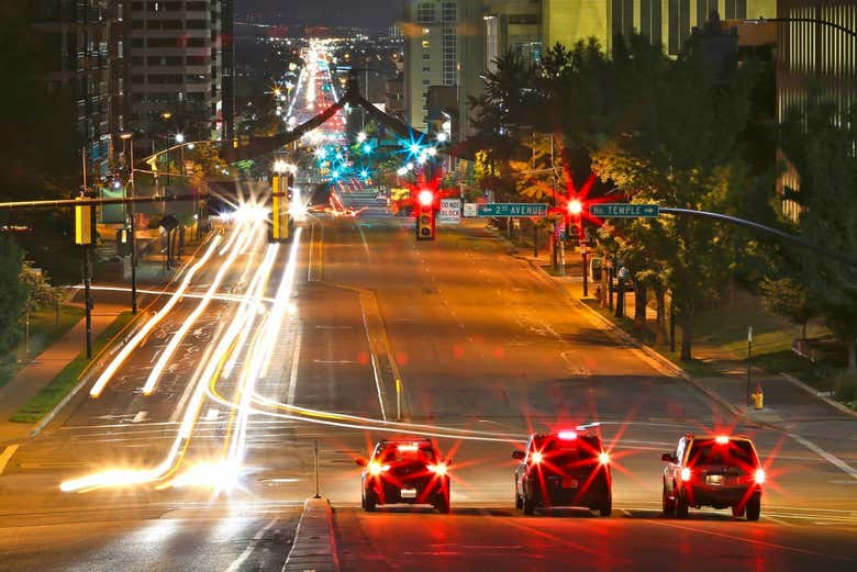 Calles del centro urbano de Salt Lake City 