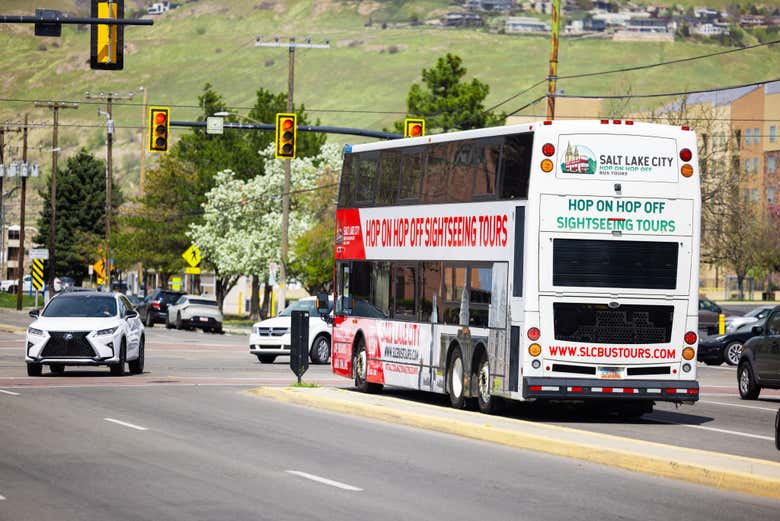 Durante la ruta del autobús turístico de Salt Lake City