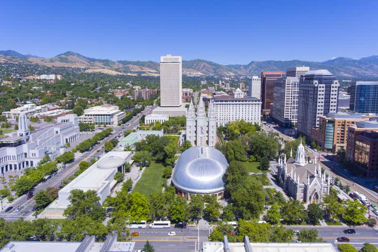 Vista aérea de Temple Square