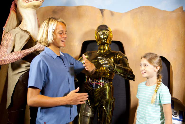 Junto a los personajes de Star Wars