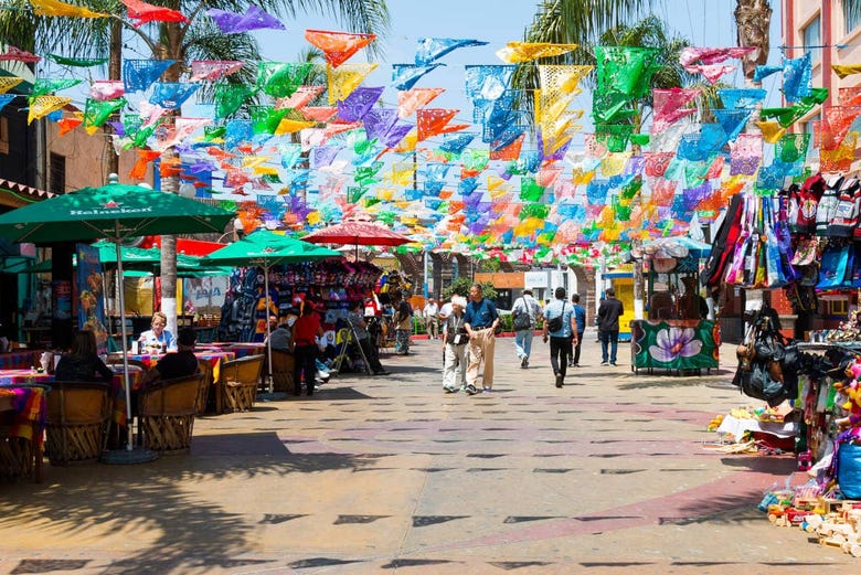 Típica calle del centro de Tijuana