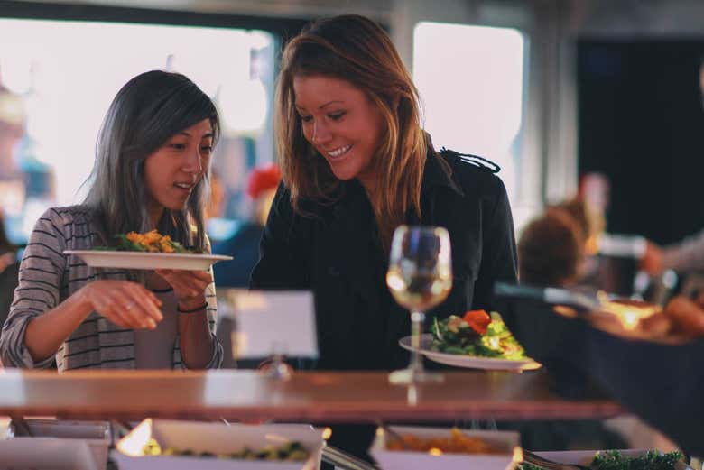 Enjoying the dinner cruise