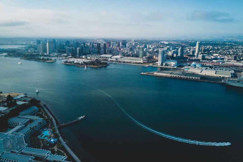 Aerial view of the port