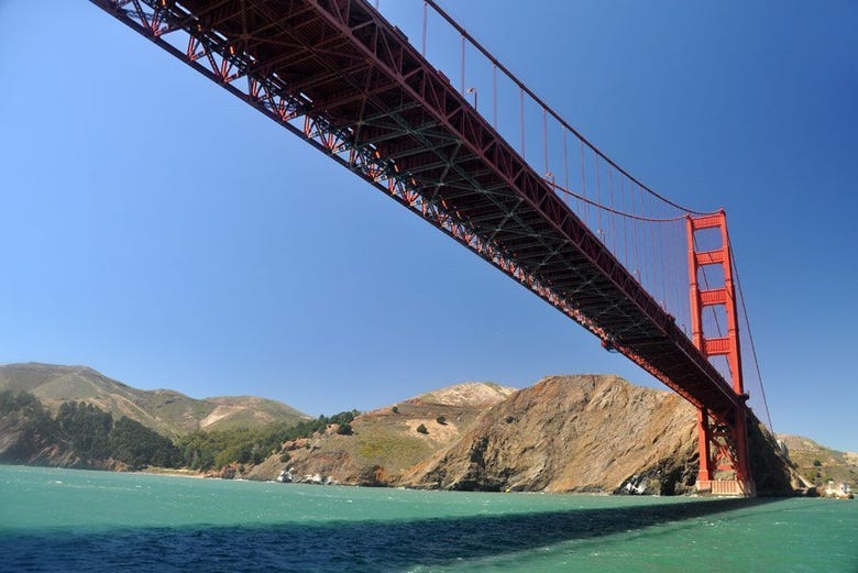 Passando por baixo da Golden Gate