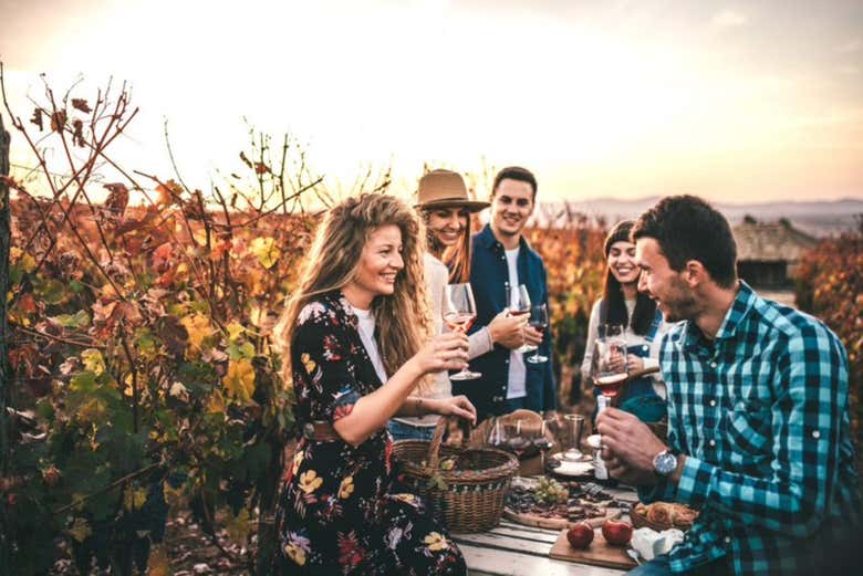 Dégustation de vin entre amis