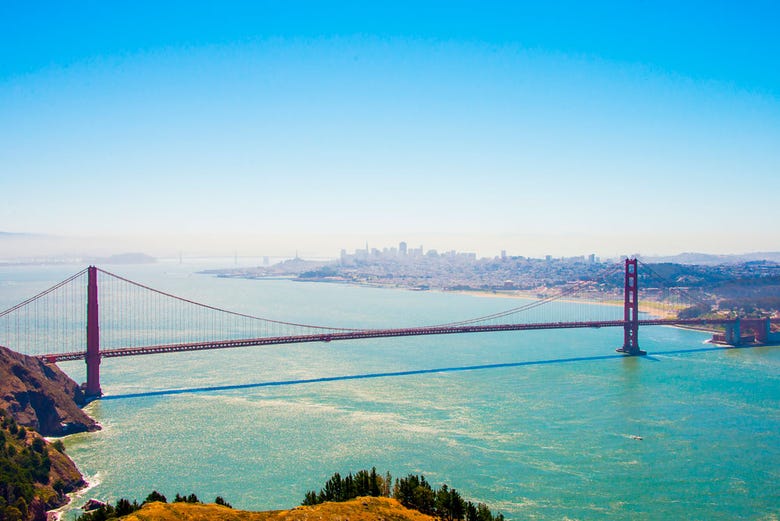 Vista aérea da Golden Gate