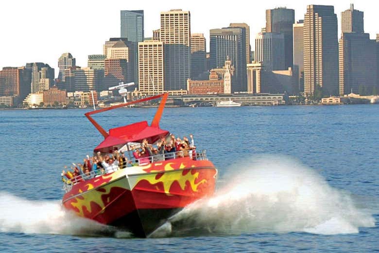 Disfrutando del paseo en lancha rápida RocketBoat