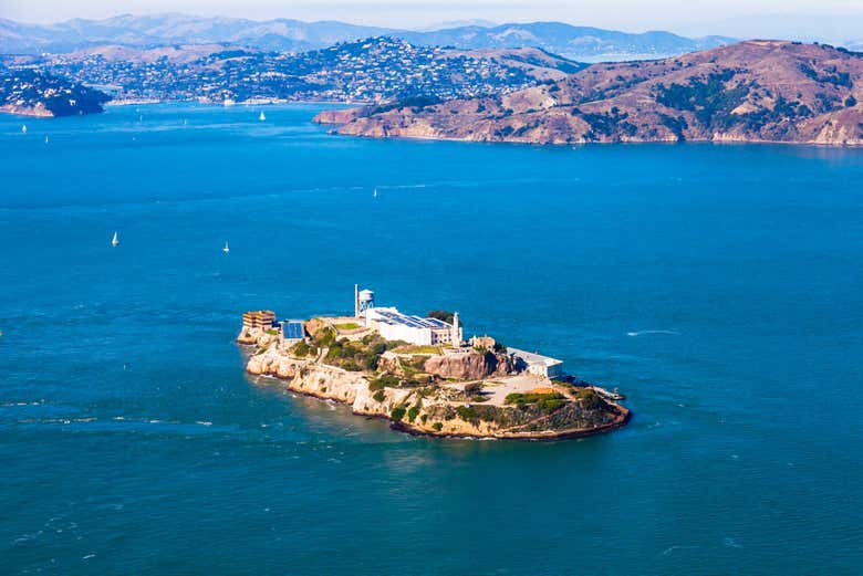 Vista aerea dell'isola di Alcatraz