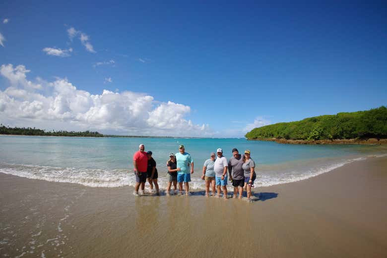 Foto de recordação na praia de Piñones!