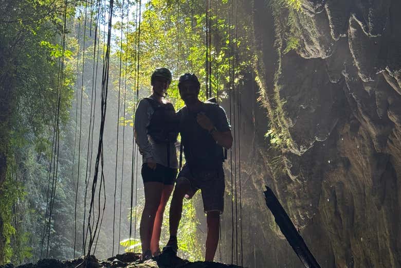 Foto en el interior de una gruta