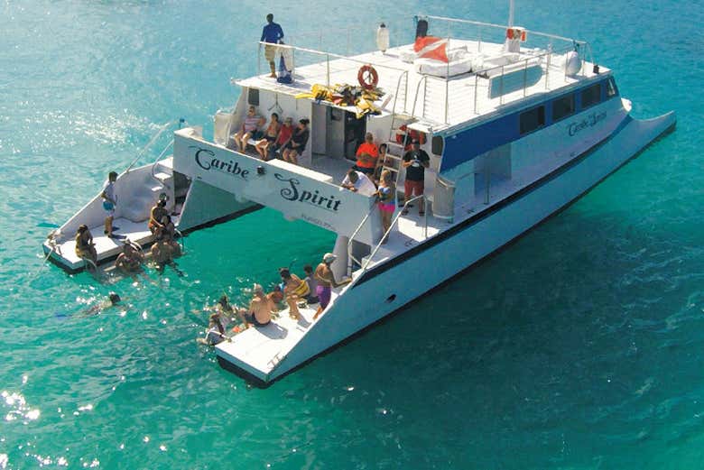 Disfrutando del catamarán