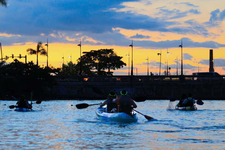 Balade en kayak au coucher de soleil
