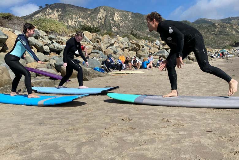 Aprendiendo los movimientos en la playa