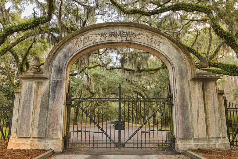 The Wormsloe Plantation's entrance