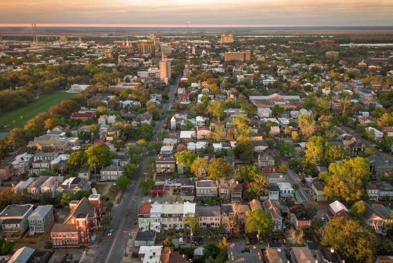 Aerial view of Savannah