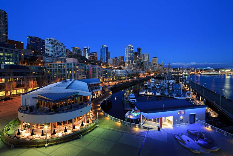 Elliot Bay at night