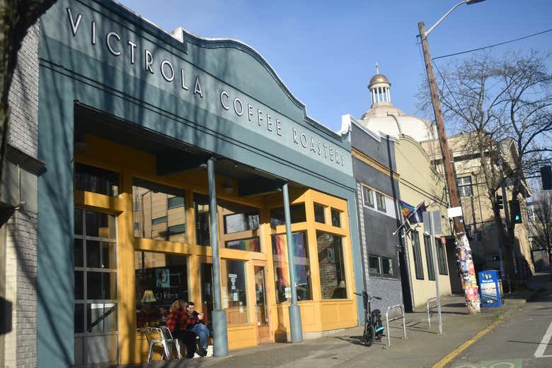 Exterior de una cafetería