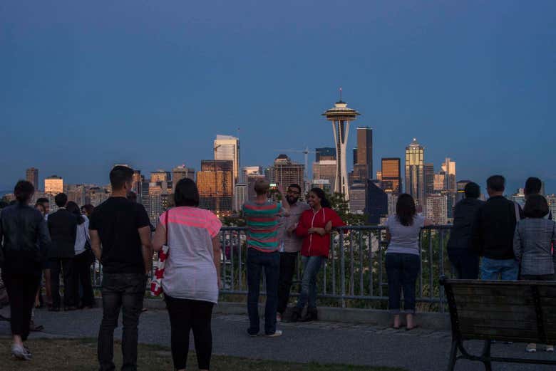 Panorámica de Seattle por la noche
