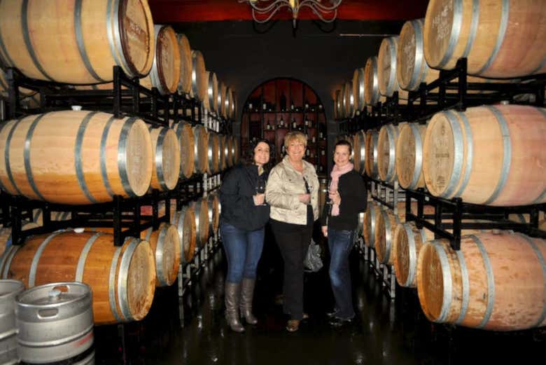 Visiting a winery during the tour