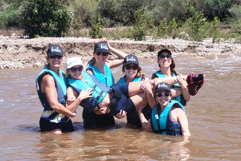 Disfrutando de la experiencia en kayak