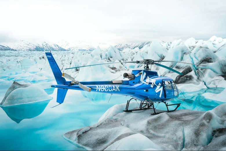 Volaremos en helicóptero hasta una laguna glaciar