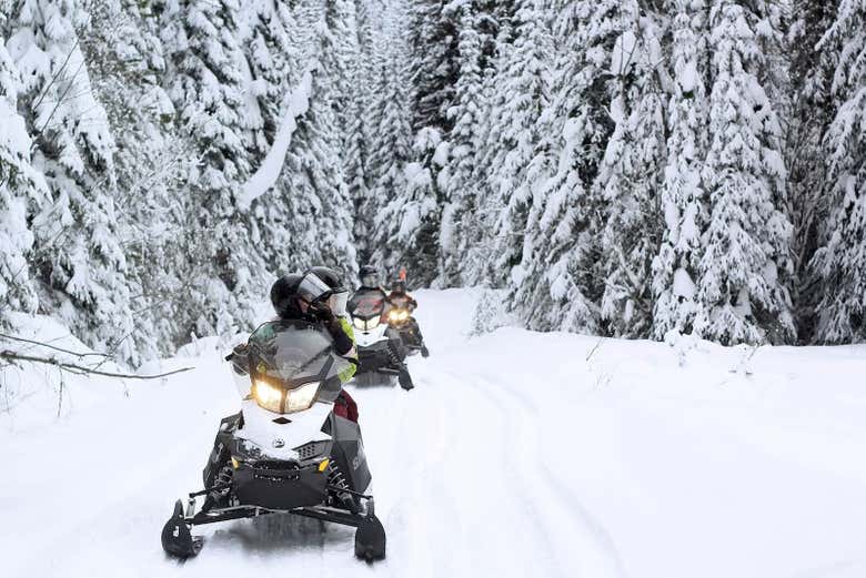 Speeding through the snow!