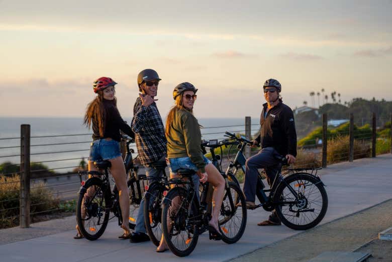 Admire beach views as you cycle